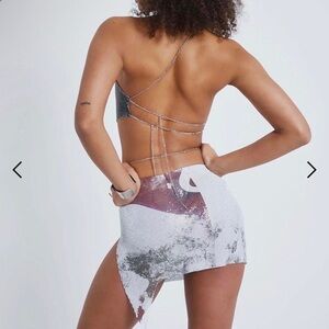 Jaded London Printed Chainmail wrap skirt